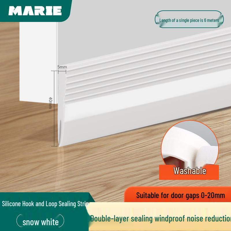Silicone Door Draft and Soundproofing Strip - Windproof, Theft-Resistant, Bottom Gap Sealer for Entrance Doors.