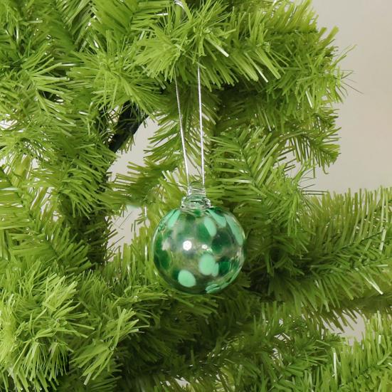 Yousheng Christmas Pendant Glass Sphere Transparent Glass Hand-Painted Xmas Tree Festive Balls Home Decor Accent