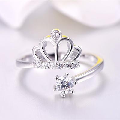 Ιδιοσυγκρασία Princess Crown Ring Ιαπωνία και Κορέα Μόδα δημιουργικό ανοιχτό μονό δαχτυλίδι Γυναικείο δείκτη δαχτυλίδι