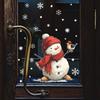 Cartoon Snowman Bird and Snowflake Glass Window Decoration Stickers for Home Beautification