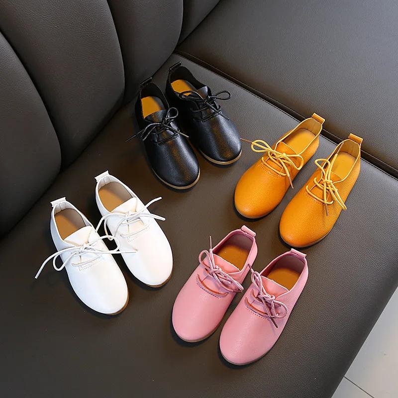 Nice Toddler Little Girl PU Leather Shoes Formal Boys School Shoes Student Lace Up Evening Party Dresses for Kids Baby H04183