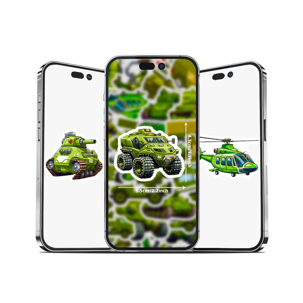 50 Waterproof Suitcase Stickers Military Tank Boy Cartoon Skateboard Computer Tablet Sticker Bag