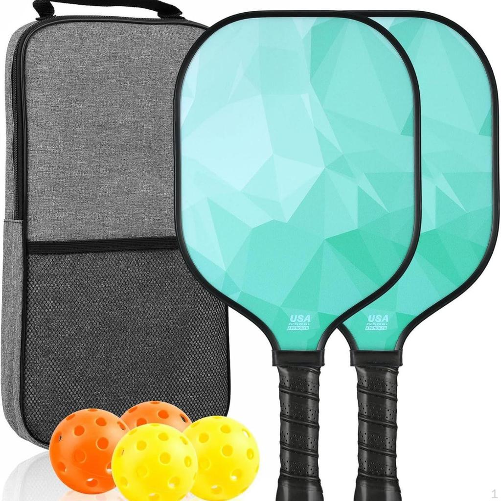 2 Pieces Paddle Racket Set with Bag Composite Sports Honeycomb Core for Beginners,
