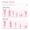 LAIKOU Moisturizing Reduce Fine Lines Brighten Skin Tone Care Toner Cream Eye Cream Cleanser 6Pcs Sakura Facial Skin Care Set
