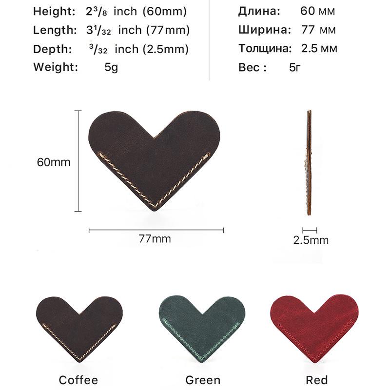 Handmade Heart-Shaped Retro Leather Bookmark – Personalized Creative Genuine Leather Page Holder.