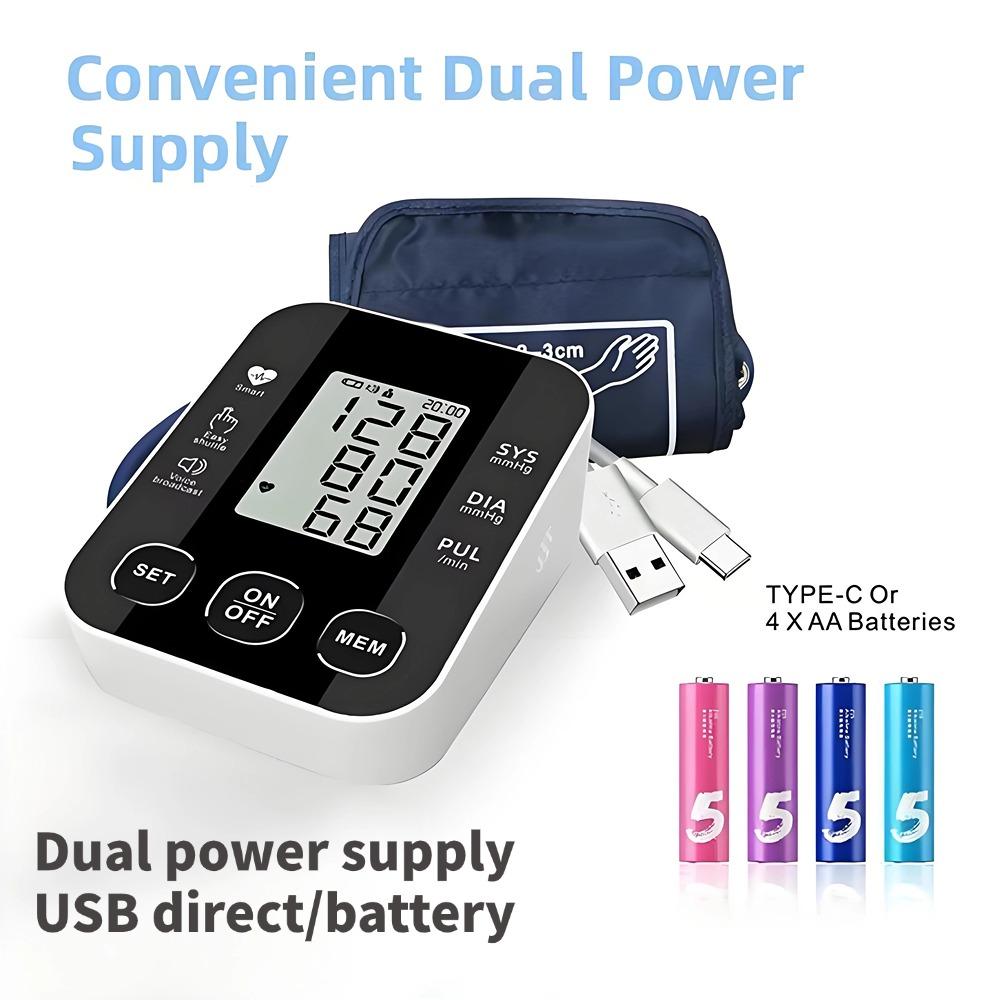 Oberarm Automatisches Blutdruckmessgerät Tragbares Digitales BD Sphygmomanometer Tonometer Tensiometer Herzfrequenz Pulsmesser für Dualen Benutzer Gesundheitswesen