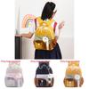 Childrens Color Blocked Backpack With Plush Pendant For School Use