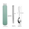 Portable Stainless Steel Cutlery Set: Fork, Spoon & Chopsticks - Ideal for Students & Outdoor Use