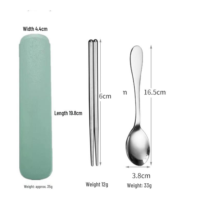 Portable Stainless Steel Cutlery Set: Fork, Spoon & Chopsticks - Ideal for Students & Outdoor Use