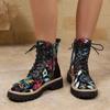 Botas nuevas de estilo Martin de caña alta casual con cordones, punta redonda, para otoño e invierno, de talla grande, estilo europeo y americano