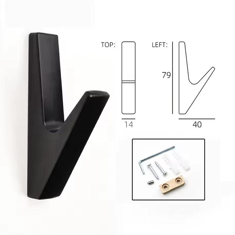 Wall Mounted Coat Rack Hooks With Screws Heavy-Duty Hanging For Kitchen Bathroom Towel Storage Rack Black Metal Clothes Hanger