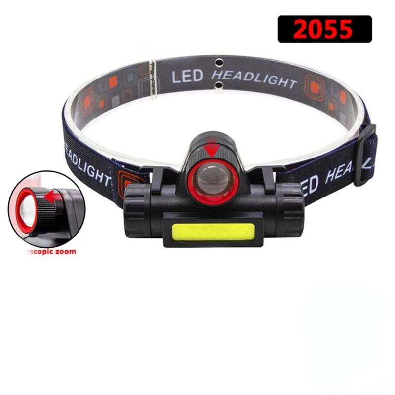 KDULIT LED Outdoor Strong Light Headlight USB Charging Telescopic Zoom Waterproof COB Headworn Work Light Fishing Light