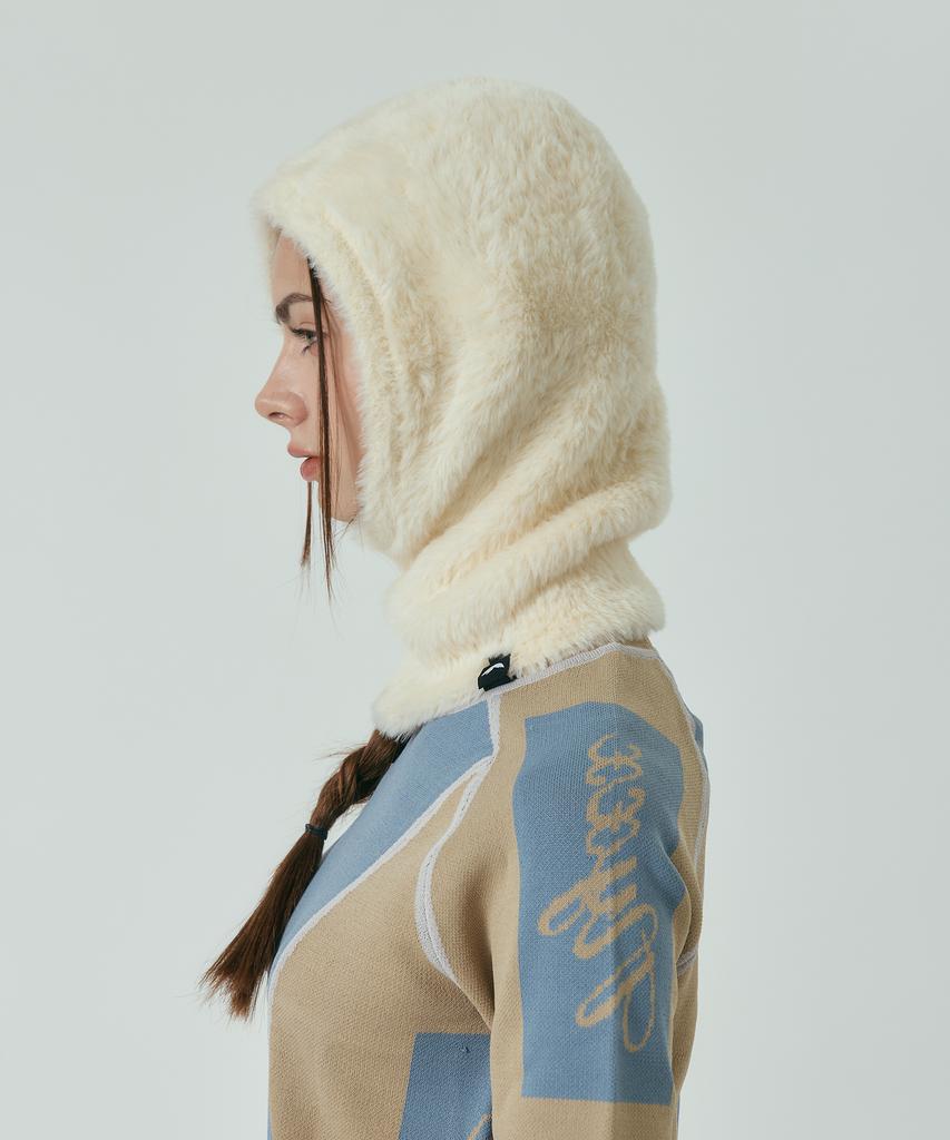 Sanlo [Unisex] Fluffy Fleece Balaclava - Ivory