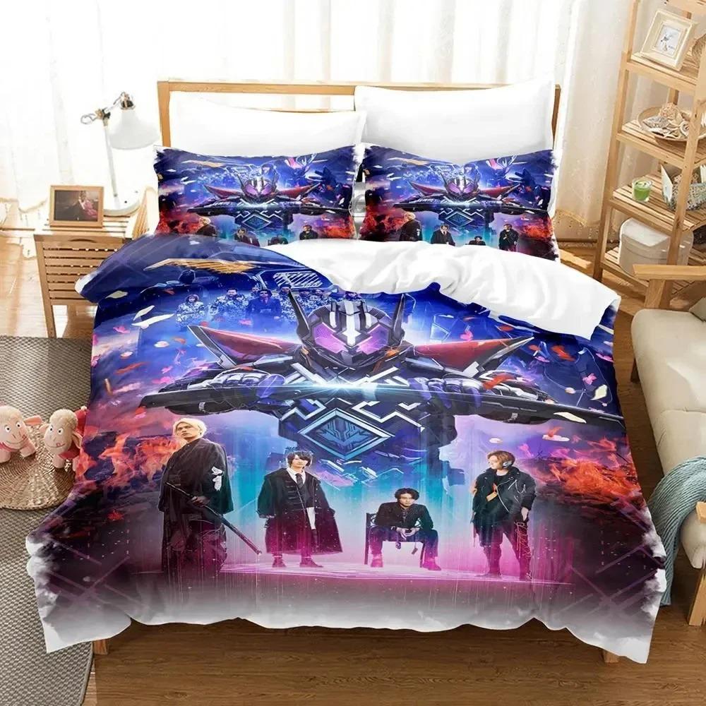 Anime Kamen Rider Zero-One Bedding Set Duvet Cover Pillowcase King Queen Size Boys Adult Bedding
