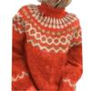 Damen Nordischer Strickpullover Hoher Rollkragen Lässig Winter Pullover Tops Jumper