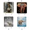 Colorful Elephant Shower Curtain Waterproof Washable Bathroom Decor With 3d Printing And Hooks