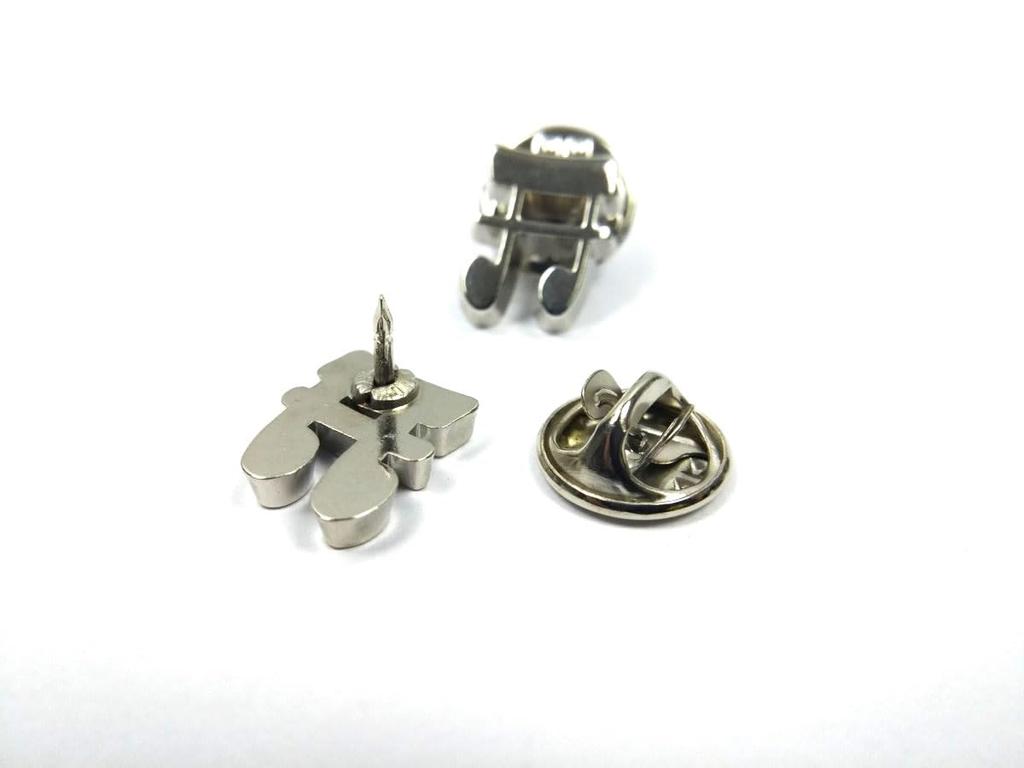 [F NODE] Silver Musical Note Pin Badges, Set of 2, Music Motif, Alloy Miniature Pin Badge, Music Lover's Accessories, 1cm X 1.2cm