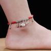 New 12 Zodiac Red Rope Bell Anklet Retro Silver Simple Natal Antique Women's Accessories