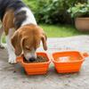 Hanging Foldable Dog Dish Portable Pet Food Water Feeding Tray  Cat and Dog Use