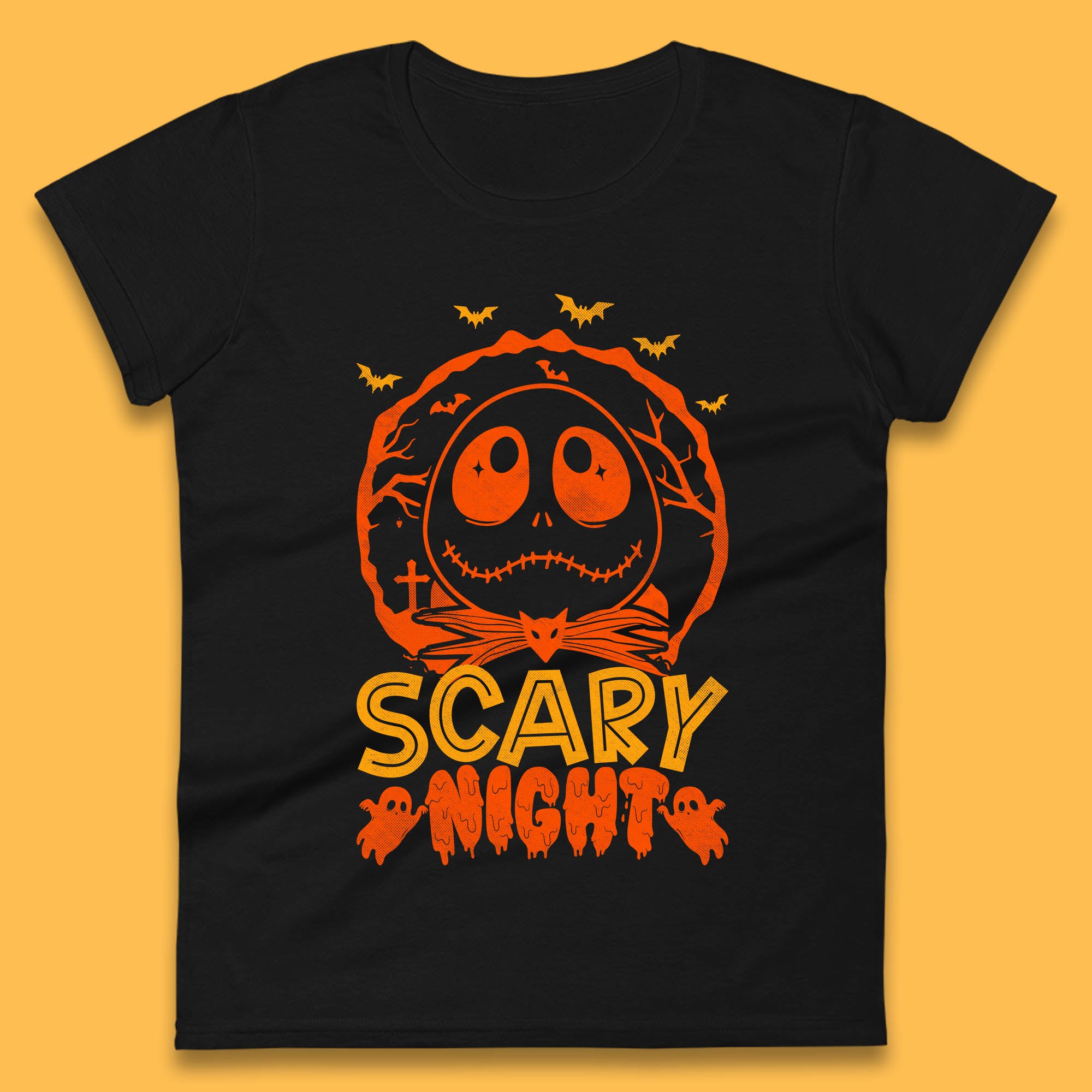 

Halloween Scary Night Jack Skellington Womens T Shirt Mens Tops Tees Unisex Nightmare Before Christmas Top 3XL