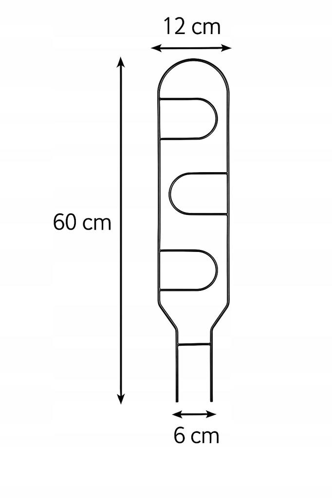 Black Metal Support for Climbing Plants Portale 60cm - Modern Ladder for Flowers and Pots, Support Frame for Monstera and Hoje