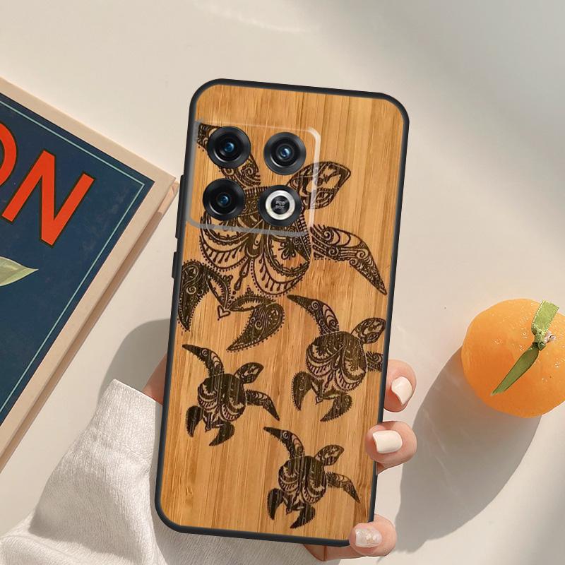 Natural Bamboo Wood Animal Print Case For OnePlus 13T 10T 10R 12R 13R 15 13 12 11 10 9 Pro Nord CE 5 2 3 4 Lite N20 N30 Cover
