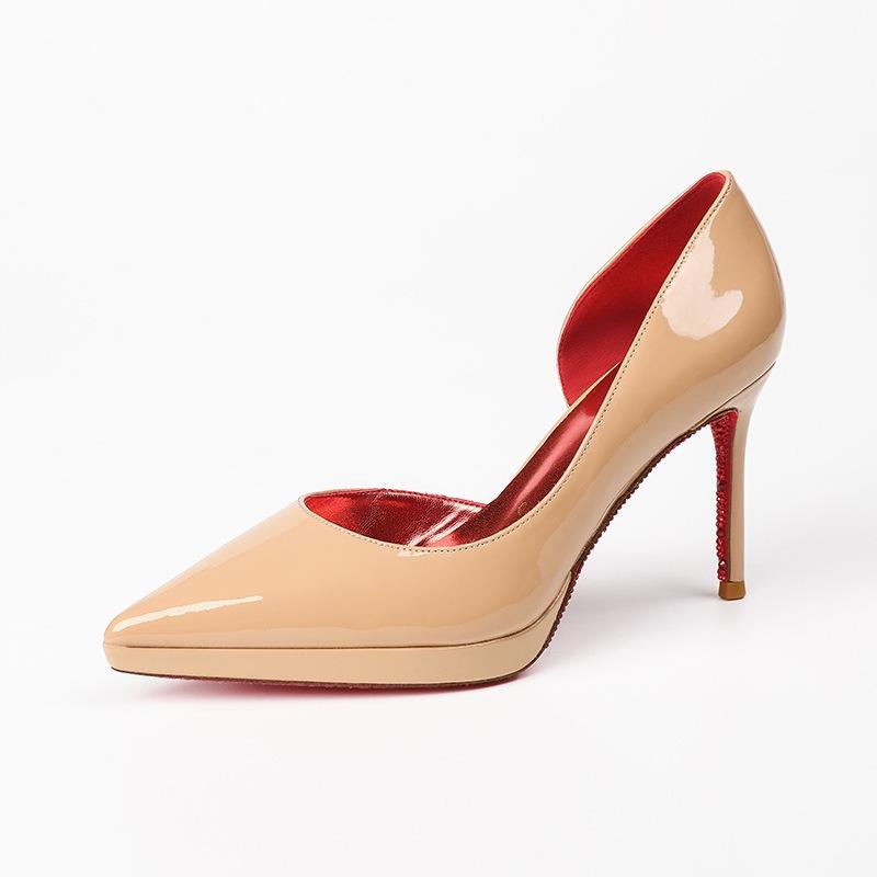 24C3 waterproof table test empty high heels women's large size high-end nude not tired feet fashion stiletto shoes