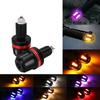 Motorcycle Handlebar LED Turn Signal Lights Led Handle Bar End Blinker Grip Signal Light Flashing Red Blue Silver 12-24V