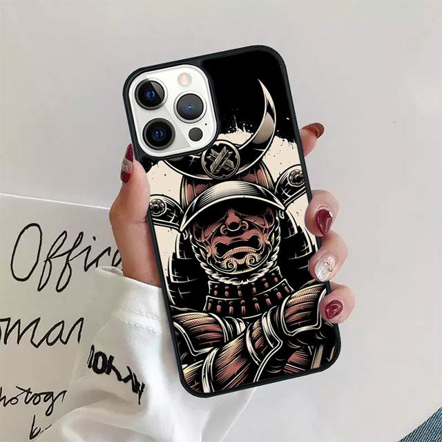 Samurai Mask Helmet Coque Shell For iPhone 17 Air 15 16 14 13 12 Pro Max 11 Pro Max Plus Phone Case Cover
