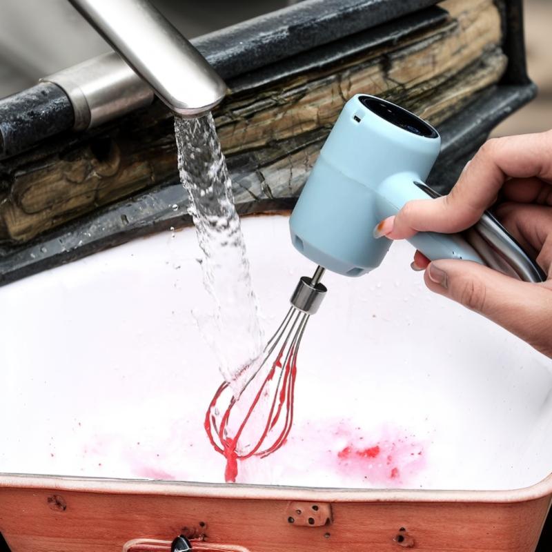 Portable Cordless Electric Egg Beater USB Rechargeable Detachable Whisk for Home Baking Gift for Baking Lovers