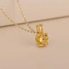 Citrine Round Gemstone Necklace, 925 Sterling Silver, Yellow Gold Necklace, Handmade Jewelry, Bridesmaid Gift