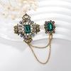 Baroque Rhinestone Pearl Corsage Necklace Brooch - Retro British Court Suit Accessory