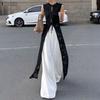 ZANZEA Women Casual Round Neck Sleeveless Lace Long Cardigan Tops