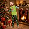 Matching Family Christmas Pajama Set with Neck Long Sleeve and Pants for Parents and Kids Holiday Wear