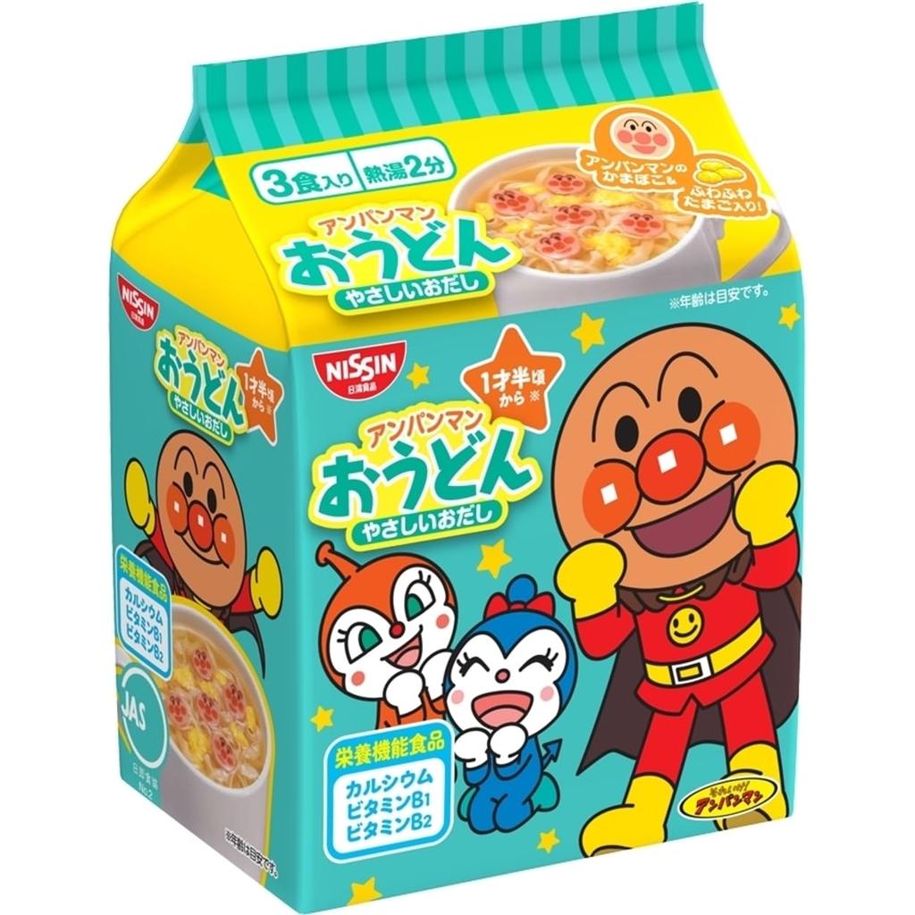 Nissin Foods Anpanman Udon Enkel Dashi Näringsmässig 87g x 9 Förpackning med Nudlar, [Funktionell Mat], 3-Portionspaket,