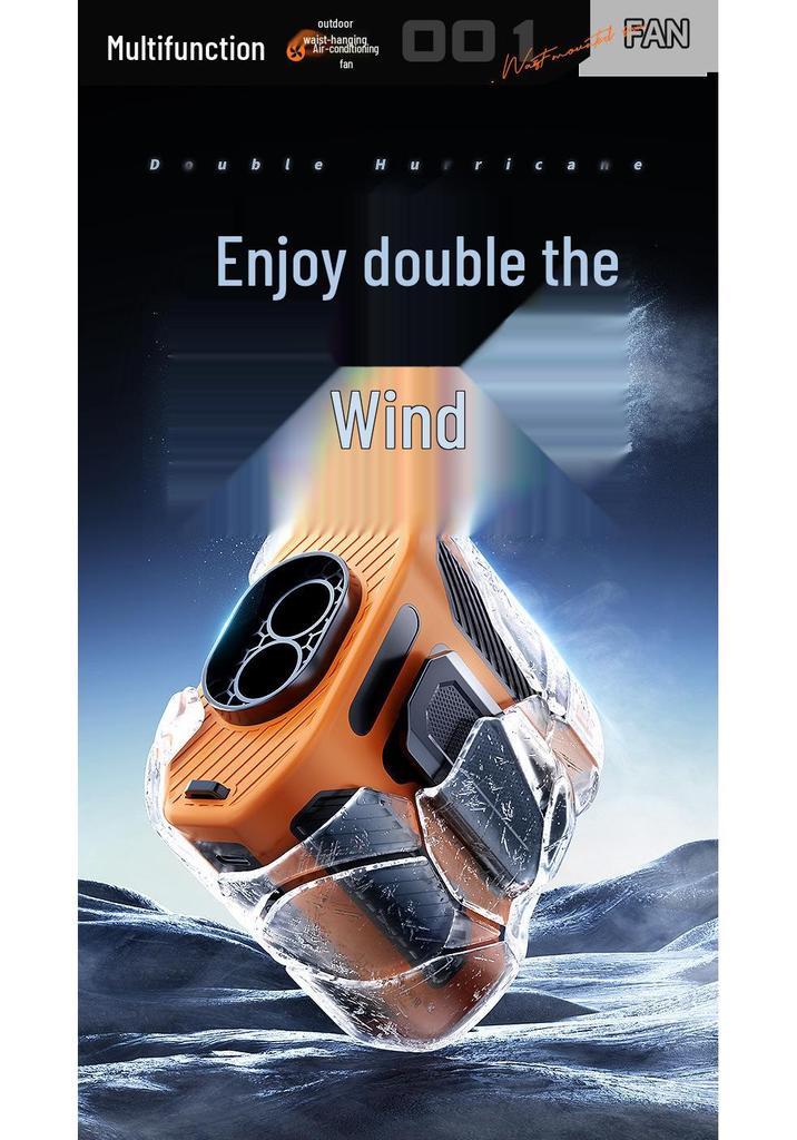 2026 Rechargeable High-Speed Waist Fan with Digital Display for Extreme Cooling Outdoors