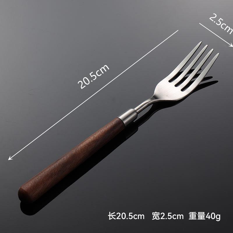 Edelstahl Holzgriff Besteck Vintage Geschirr Gabeln Löffel Messer Küchenhelfer