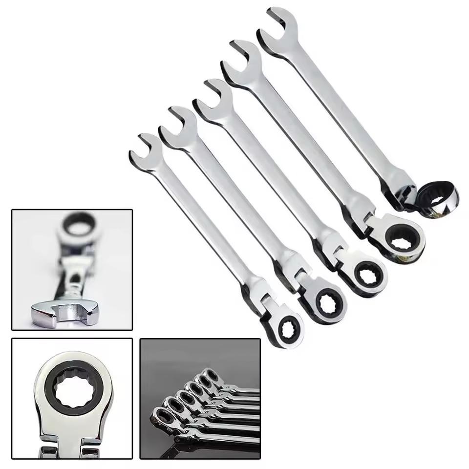 1pc Adjustable Hook Ratcheting Combination Spanner Wrench Set Stainless Steel Hand Tools Ratchet Handle 14mm