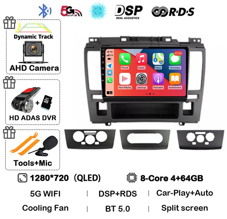 Android 14 Wireless Carplay+Auto 4G WIFI For Nissan Tiida C11 2004-2013 Car Radio GPS Multimedia Stereo Video Player Head Unit