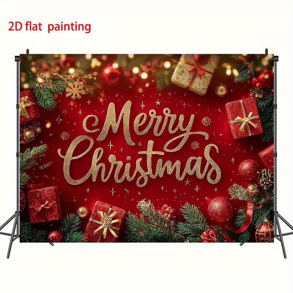 Golden  Merry Christmas Decoration Background Winter Photography Backdrop Decorations For Photo Studio Photo Booth Christams Party