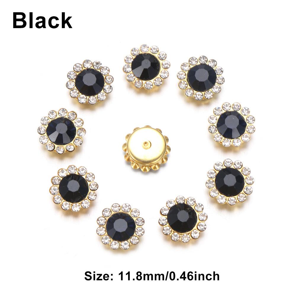 10PCS 16mm Rhinestone Snowflake Buttons DIY Craft Flatback Plating Pearl Buckle Clothing Decoration Hairpin Accessories
