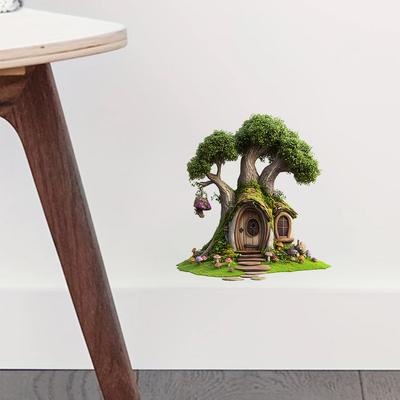 Sprookjesboomhut Kinderkamer Zelfklevende Decoratieve Fantasy Muurstickers