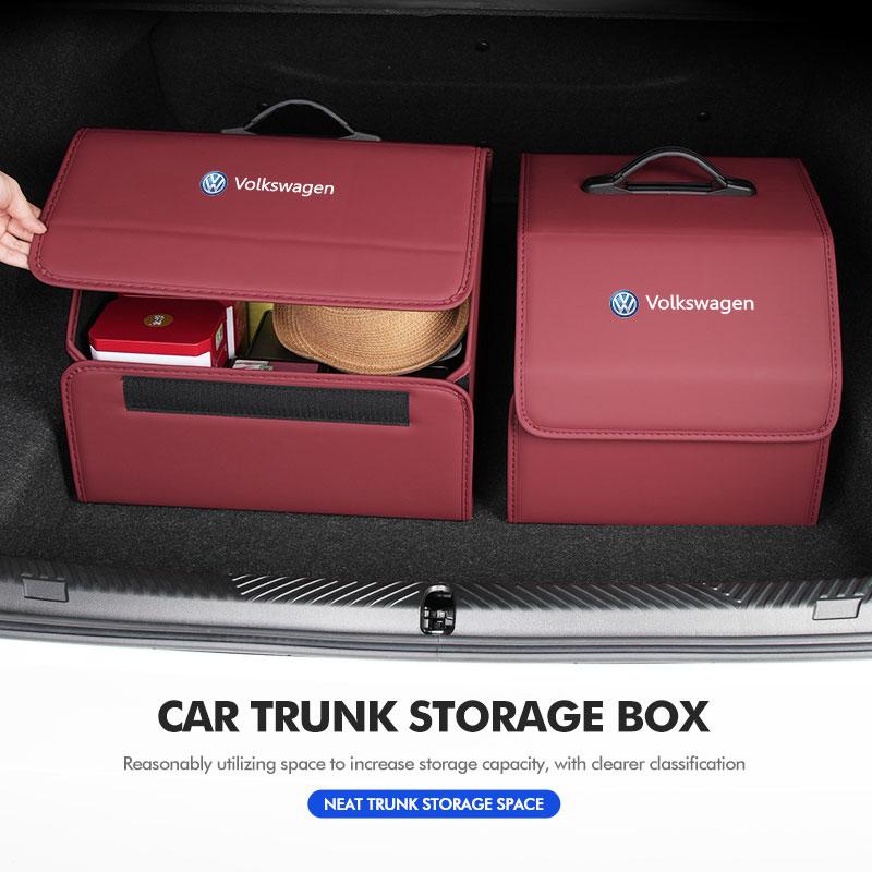 For Volkswagen VW Car Trunk Organizer Box Tailbox Stowing Tidying Storage Bag Polo Jetta Sagitar Magotan Passat B5 B6 B7 CC