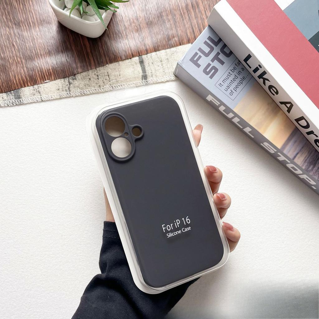 Silicone Liquide IPhone 16/15/14/13 Boîte Apple Silicone Liquide Coque de Téléphone Anti-chute Étui de Protection