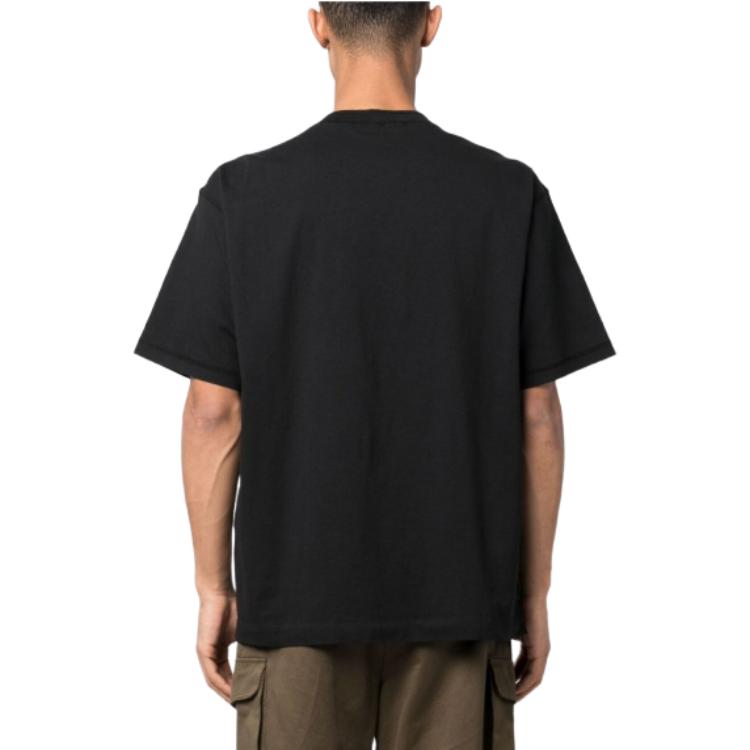 STONE ISLAND T-shirt Nera da Uomo con Logo Ricamato Top 781520957-V0029