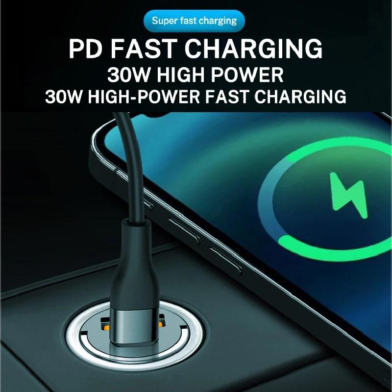 Autoladegerät Aluminiumlegierung PD30W Mini Pull Ring 100W Autoladegerät Zigarettenanzünder