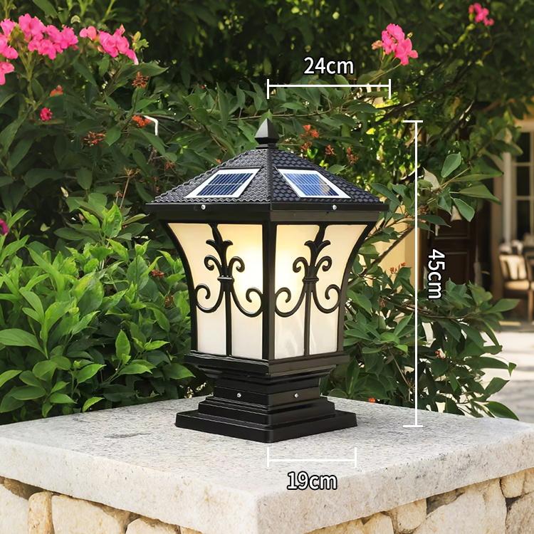 Garden Villa Gate Outdoor Led Aluminum Dc 12v 80 Ip65 Solar Pillar Lamp Waterproof Lamp Yard Fence Pillar Light