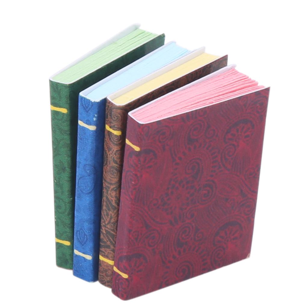 4pcs 1:12 Scale Dollhouse Miniature Books Mini Books Decoration Toy Accessories