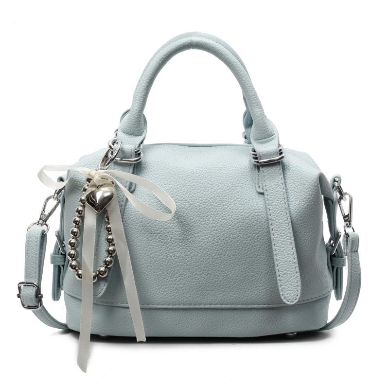 This year's popular Korean summer small fresh portable Boston bag casual versatile lychee pattern texture messenger women's bag