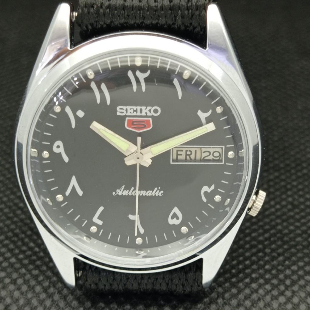 REACONDICIONADO VINTAGE SEIKO 5 AUTO 7009A JAPÓN HOMBRE D/D ÁRABE RELOJ 598-a313141-9